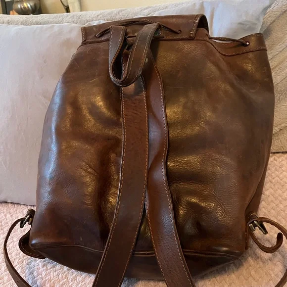 Genuine Leather Backpack Unbranded